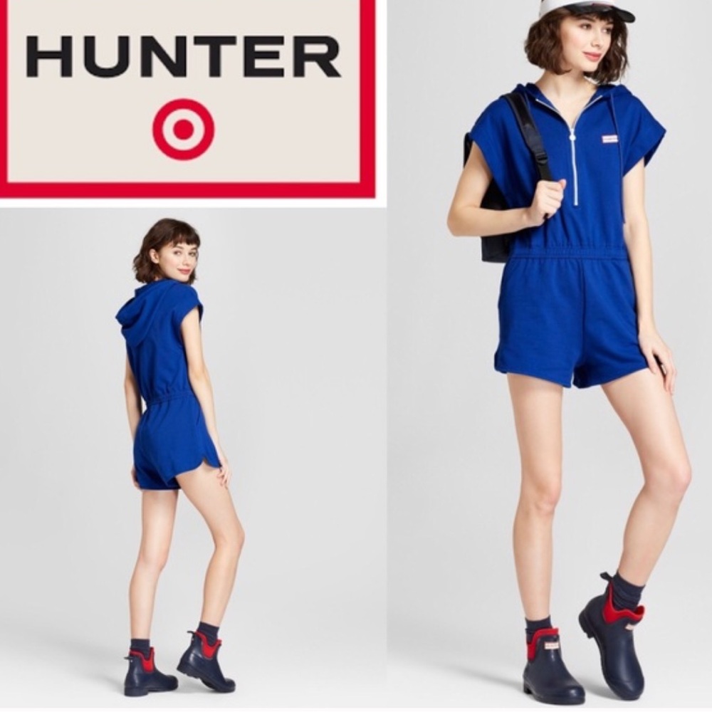 Hunter Royal Blue Hooded Jumpsuit with Zipper